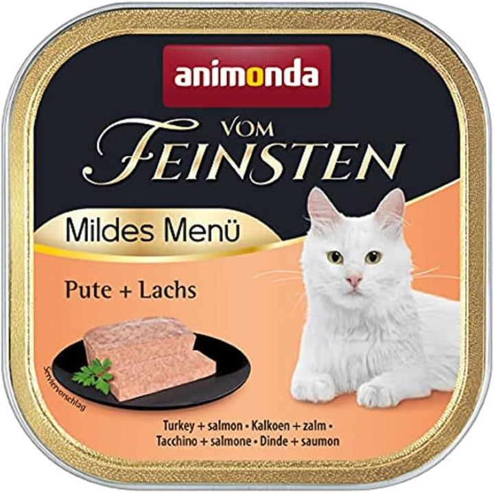 Animonda Vom Feinsten Mildes Menü Mild Variety (32 X 100G), Hrană umedă pentru pisici fără cereale, fără zahăr, Hrană pentru pisici ușor digerabilă cu carne de curcan