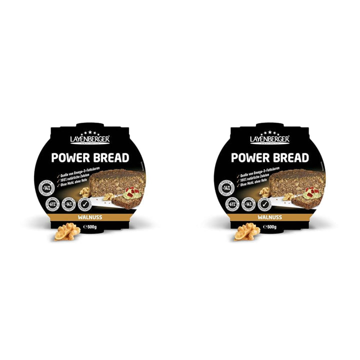 Layenberger Prower Bread Walnuss, Eiweiß- Und Ballaststoffquelle, Ohne Konservierungsmittel, Ohne Hefe, Ohne Mehl, Mit 14G Protein Pro 100G, (1 X 500G) Amestec pentru copt si gatit Naty Shop 500 G (2Er Pack) Walnuss
