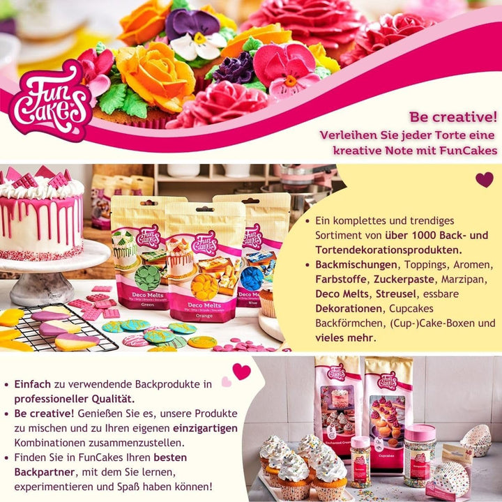 FunCakes Fondant laminat alb strălucitor: ușor de utilizat, neted, flexibil, moale și pliabil, perfect pentru decorarea prăjiturilor, halal, kosher și fără gluten. 1 kg Pasta de zahar Naty Shop