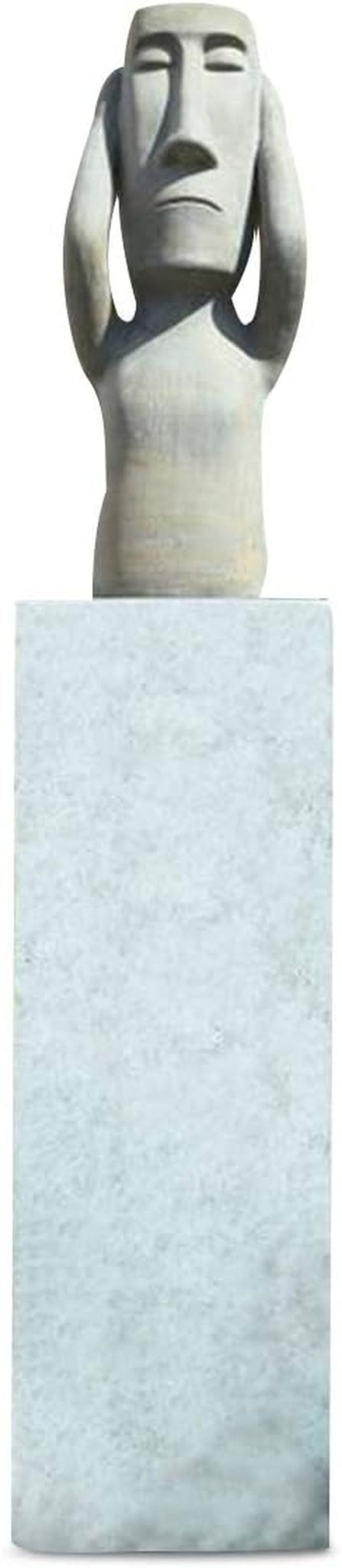 GILDE Figurină decorativă femeie africană Tortuga - Sculptură din rășină sintetică - Cadou decorare living pervaz - Culoare: maro, alb crem cu coș de fructe H 82 cm Statuete si sculpturi Naty Shop Gri Înălțime 70 cm