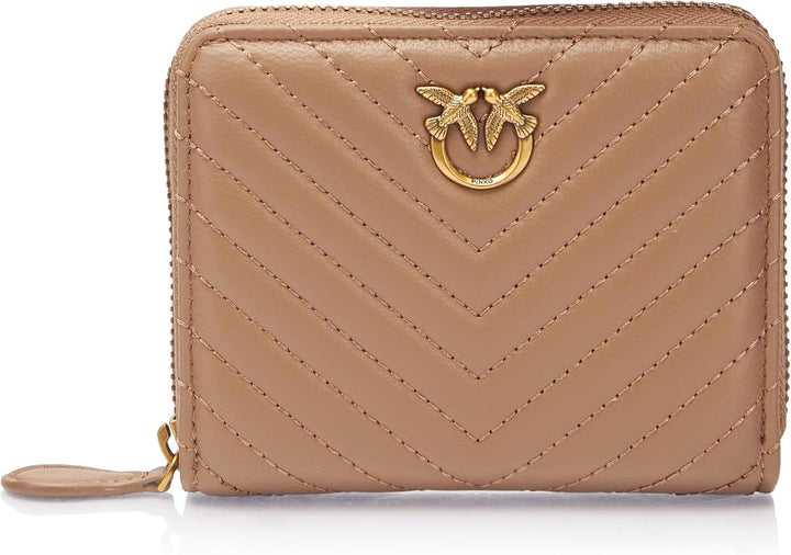 Pinko Women's Taylor Zip Around Sheep Nappa Chevron Travel Accessories Wallet