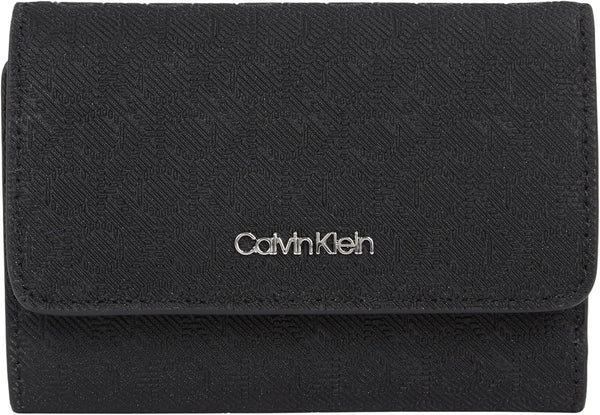 Portofel de damă Calvin Klein Must Small Trifold Mono Klein, negru (Black Mono), mărime unică Portofel Femei Naty Shop Titlu implicit