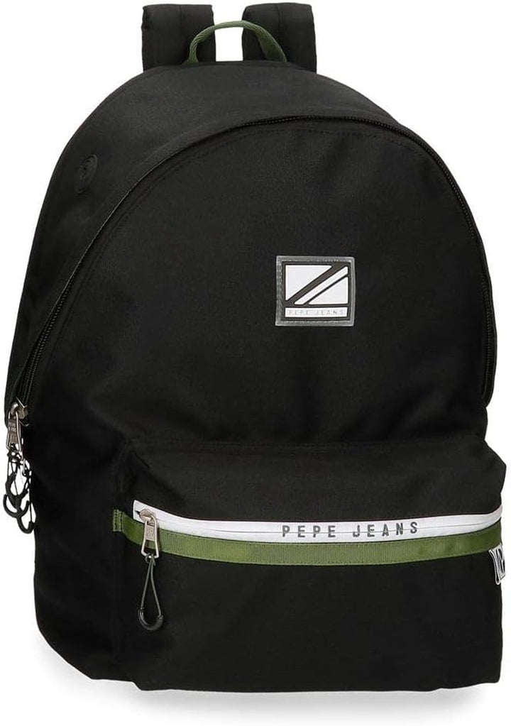 Rucsac Pepe Jeans Luca pentru laptop, compartiment dublu cu troler, 15.6 inch, negru, 31 x 44 x 15 cm, poliester 23.87 l, negru , Rucsac pentru laptop cu compartiment dublu și troler Bagaje și echipament de călătorie Naty Shop Pc rucsac