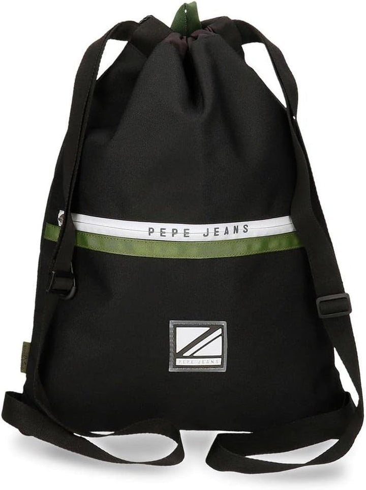 Rucsac Pepe Jeans Luca pentru laptop, compartiment dublu cu troler, 15.6 inch, negru, 31 x 44 x 15 cm, poliester 23.87 l, negru , Rucsac pentru laptop cu compartiment dublu și troler Bagaje și echipament de călătorie Naty Shop Geantă cu cordon