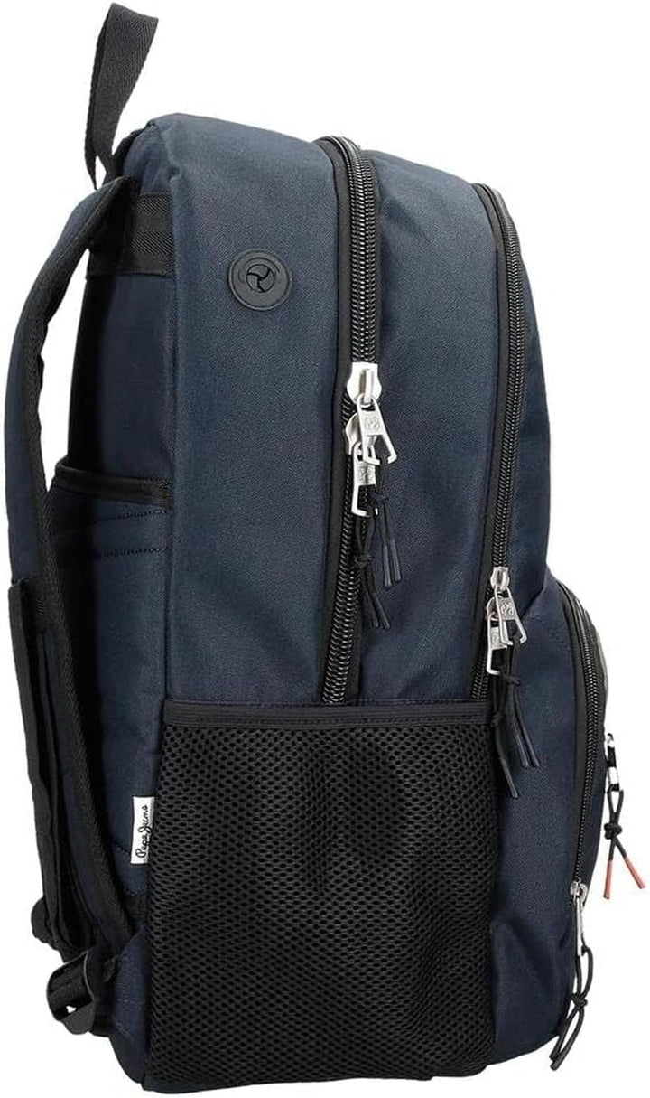 Rucsac școlar Pepe Jeans Cromwell, compartiment dublu, negru, 33 x 46 x 15 cm, poliester, 22.77 l, negru, Talla única, rucsac școlar cu compartiment dublu Rucsacuri si ghiozdane premium Naty Shop