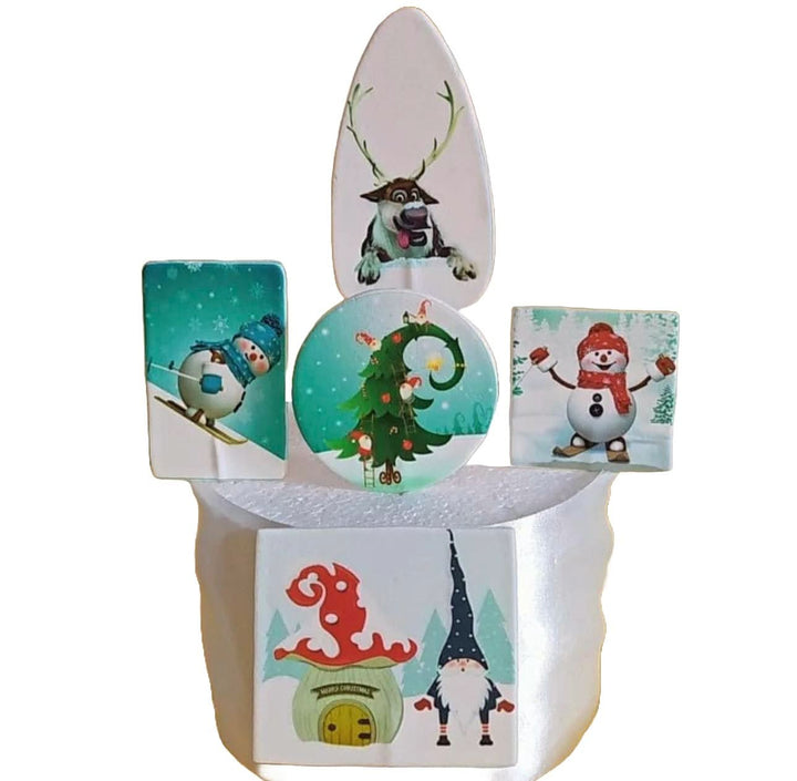 Set 5 decoratiuni comestibile din zahar, Craciun Nati Shop