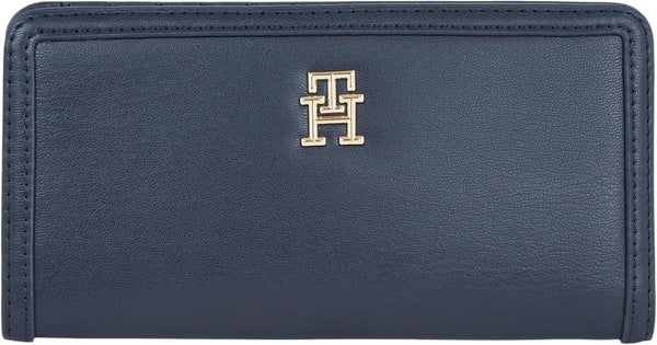 Tommy Hilfiger TH MONOTYPE LARGE SLIM WALLET Portofel pentru femei, Blue (Space Blue), OS Portofel Femei Naty Shop Titlu implicit